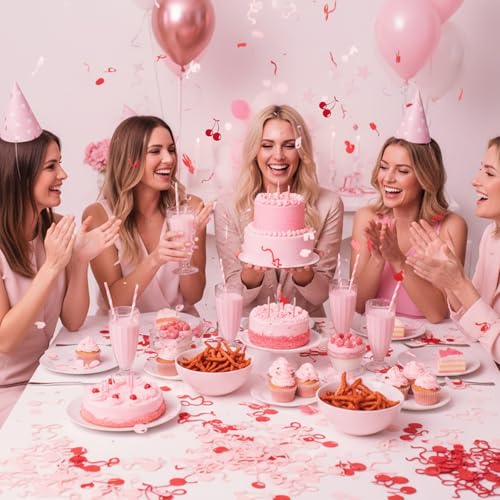 Cherry & Bow Confetti 100pcs - Shimmeroo Pink Red Decorative Table Scatter (Variation: Cherry)