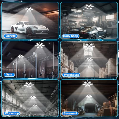 XILLUMI CORE 160W LED Garage Lights 6 Pack, 28000LM, Ceiling Fixture, 6500K