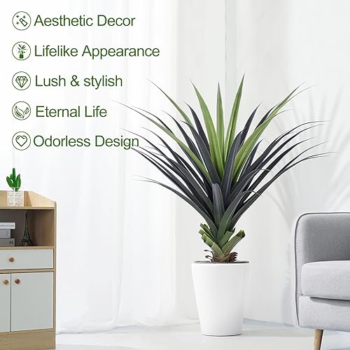 Keeplush 4ft Artificial Spiked Agave Plant Faux Indoor/Outdoor Decor