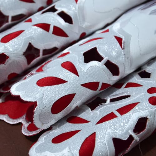 Grelucgo 14x68 Inches Embroidered Snowflake Table Runner for Christmas & Holiday Decor