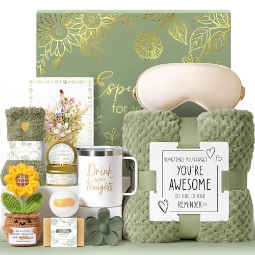 MAYICIVO Sage Green Spa Gift Basket for Women - Self Care Birthday & Get Well Gifts