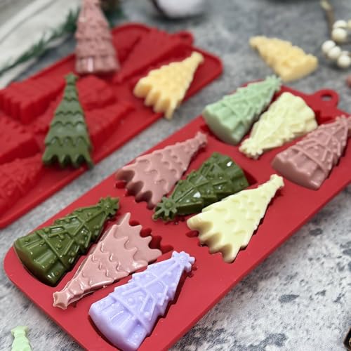 Christmas Tree Silicone Molds 2-Pack – 18-Cavity Fondant, Candy, Soap & Candle Molds