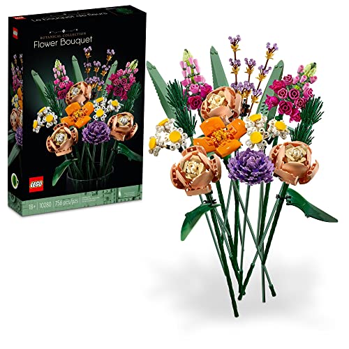 LEGO Botanical Flower Bouquet Set - Realistic Artificial Flowers for Home Decor & Gift