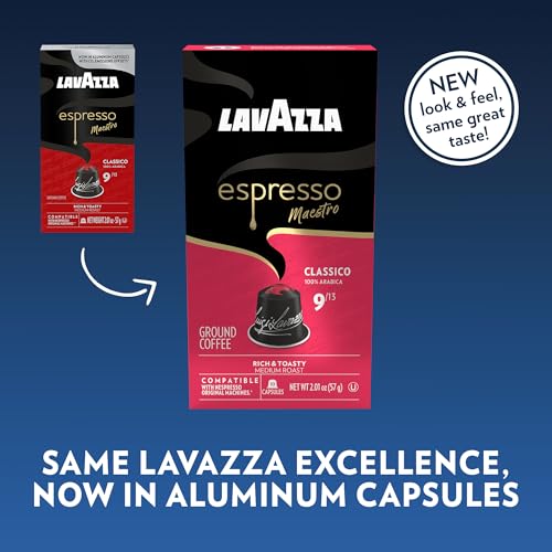 Lavazza Espresso Maestro Classico Capsules - Compatible with Nespresso, Medium Roast, 100% Arabica, 10 Count