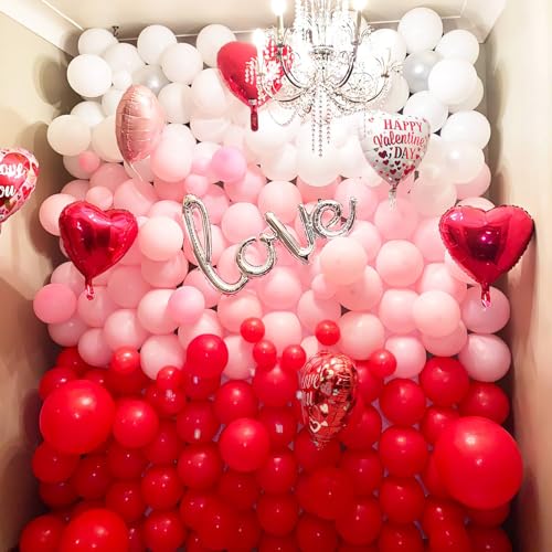 PartyWoo Red Balloons 100 pcs 12 Inch Matte Red Latex Helium Balloons for Graduation Wedding Independence Day Valentine's Day Memorial Day Christmas Engagement Birthday Party Decorations Red-Y57
