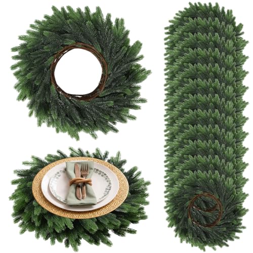 Christmas Placemat Set of 12 Artificial Norfolk Wreath Charger