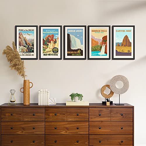 Upsimples Black 11x17 Picture Frame Set of 10 Wall & Table Collage Display