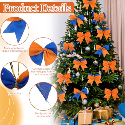 Chuangdi Anime Theme Christmas Bow Ornaments, 24-Pack, 6 inch