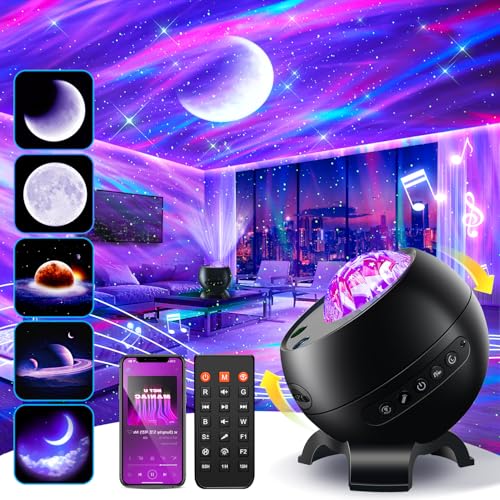 Staryou Black LED Light Projector with 375 Effects - Home Decor Night Lamp