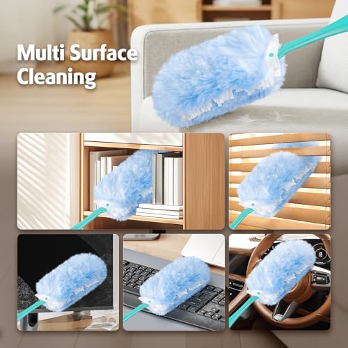 AIR U+ 60 Count 360° Duster Refills with 2 Upgrade Handles for Swiffer