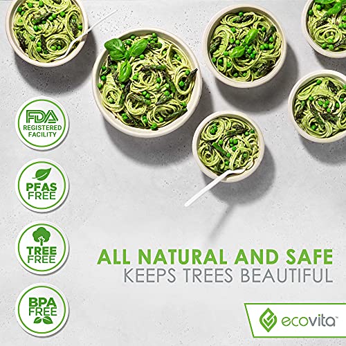 EcoVita 7-Inch Compostable Paper Plates - 150 Eco-Friendly Tree-Free Disposable Dinnerware - Variation 1