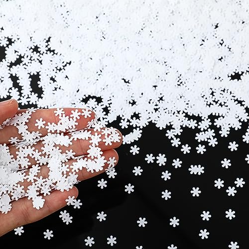 Harrycle Christmas Snowflake Confetti Decoration 200g White – PET Glitter Snowflakes