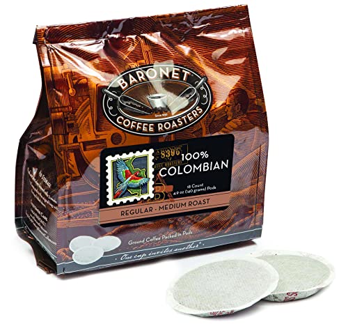 100% Colombian Coffee Pods - Baronet 8g Single Serve Coffee, 54 Pods