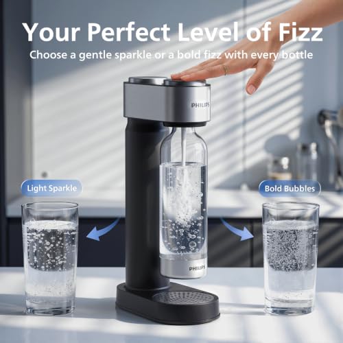 Philips Sparkling Water Maker & Soda Machine Black - Home Countertop Beverage Dispenser