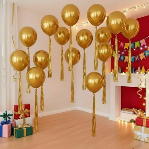 Chitidr 52 Pcs Christmas Balloon Decoration Set Gold Round Party Kit
