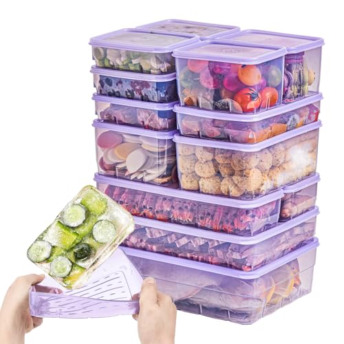 10-Piece Food Storage Freezer Containers with Lids - Flexible, BPA Free, Twist Release for Soup & Meal Prep - Variation of THIS listing 10