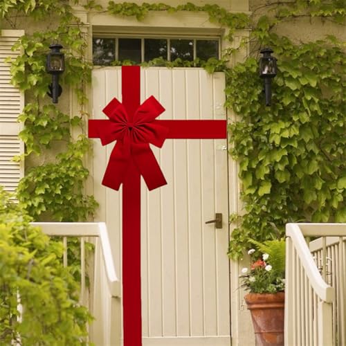 RSN 14 Ft Large Red Christmas Door Ribbon Bow—Front Door Decor, One Size