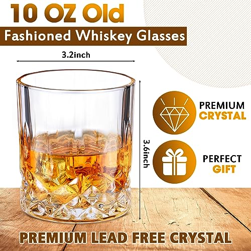 24 Pack Old Fashioned Rocks Glasses - 10 Oz Whiskey Bourbon Glassware
