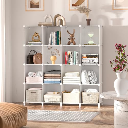 Neprock 16 Cubby Storage Organizer, Closet Clothes Cube Shelves
