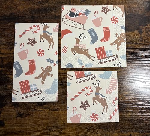 IHR Dancing Deer Gingerbread 5" x 5" 3-Ply Cocktail Napkins, 20-Count