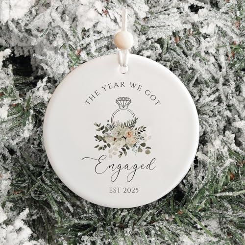 Our First Christmas Engagement Ornament for Newly Engaged Couples 2025 Unique 1st Xmas Engaged Gift