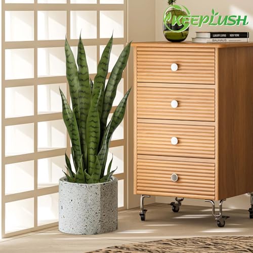 Artificial Snake Plant 28in Faux Sansevieria Indoor Outdoor Decor - Pet Safe
