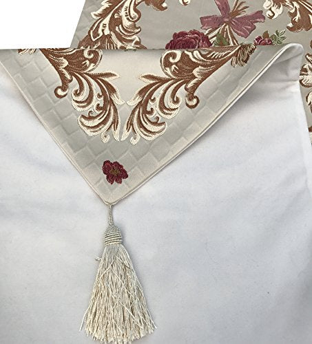 Magilona Coffee Table Runner 13 x 83 In Velvet Floral Tassels