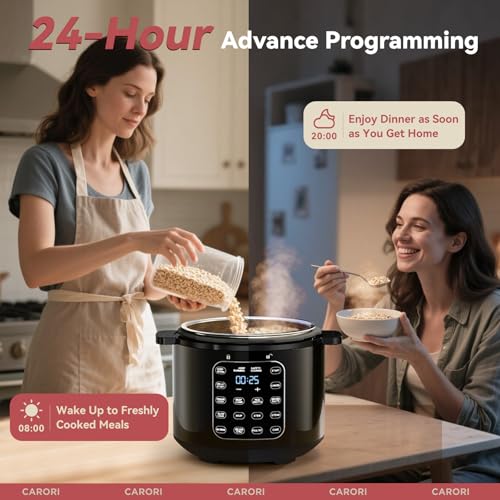 Electric Pressure Cooker 9-in-1 6 Qt Stainless Steel Inner Pot Black - Programmable Multi-Function Cooker