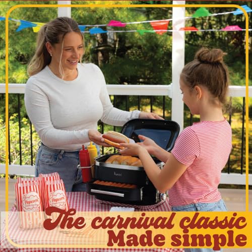 Kusini Hot Dog Food Steamer Machine with Bun Warmer - 24 Hot Dogs & 12 Buns Capacity