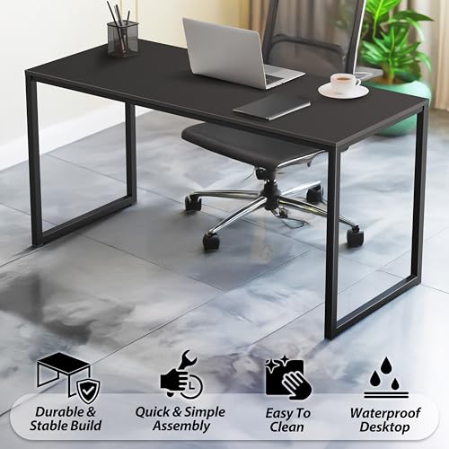 SHW Mission 32-Inch Black Home Office Computer Desk - Space-Saving Study Table