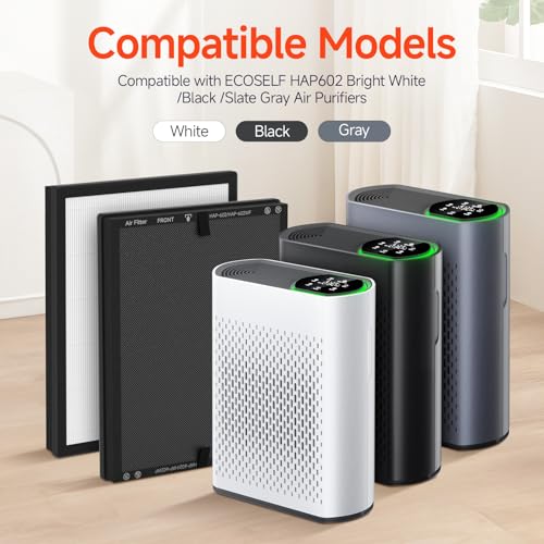 HAP602 Original 4-Pack Replacement Filter Set for ECOSELF HAP602 Air Purifier - 3-in-1 Filter including Pre-Filter & Activated Carbon