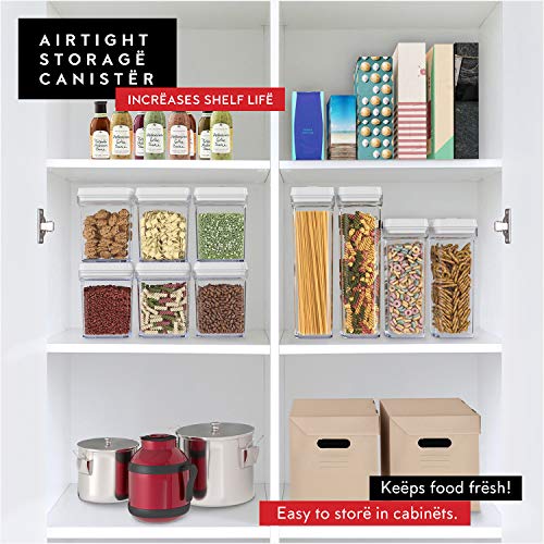 Airtight Food Storage Containers 1L Set of 6 with White Lids - Clear BPA-Free Kitchen Organizer