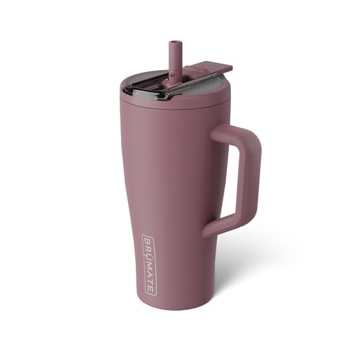 BrüMate Era Flip 30oz Tumbler with 100% Leakproof Covered Straw Lid | Hygienic Covered Straw | Insulated Stainless Steel Water Bottle with Handle | Cup Holder Friendly | BPA-Free (Rose Taupe)