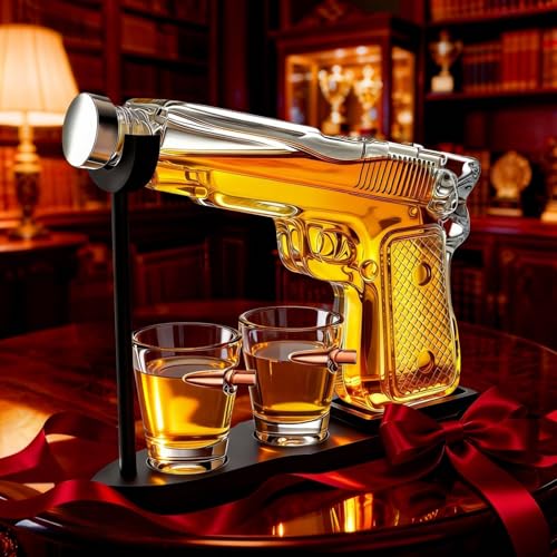 Whiskey Gun Decanter Set with Bullet Glasses - Original with Bullet Glasses