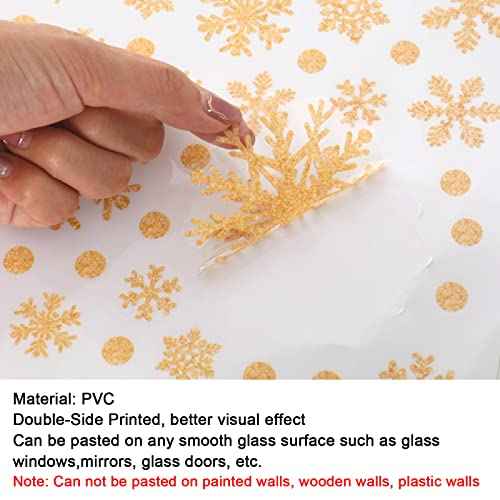 Whaline 541Pcs Winter Snowflake Window Clings Stickers Double-Sided White Silver Blue Gold Christmas Window Decals for Frozen New Year Home Shop Windows Glass Display Decoration, 9 Sheets