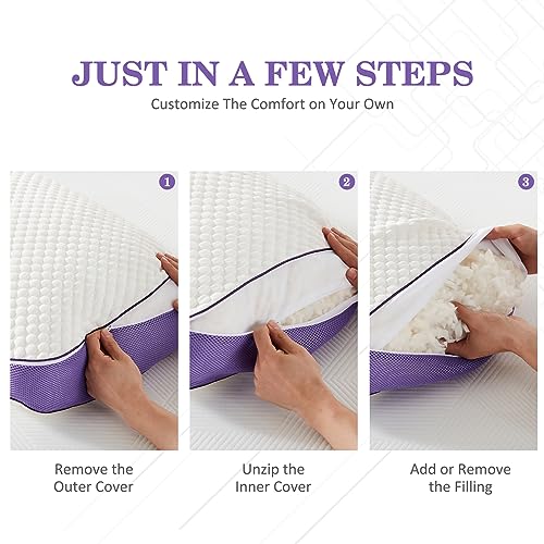 HOMELAB Adjustable Shredded Memory Foam Body Pillow 20x52 - Body Pillow