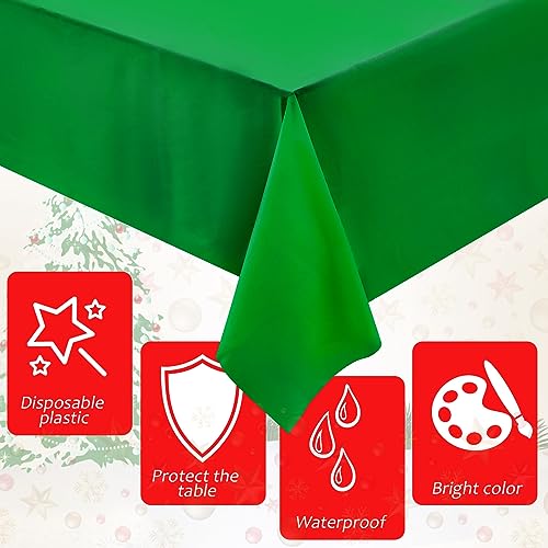 Patelai 36 Pcs Christmas Tablecloths 54 x 108 Inches Disposable Waterproof Rectangle 3-Color Set (Gold, Red, Dark Green)