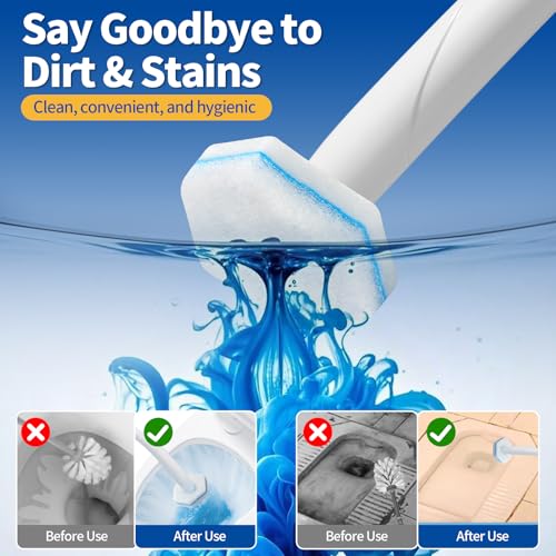 100 Count Disposable Toilet Bowl Wand Refills - Compatible with Clorox & Most Toilet Brushes - Unscented - Pack of 100
