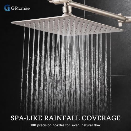 8-Inch All Metal Rain Shower Head with Handheld - Brushed Nickel