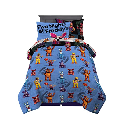 Franco Kids FNAF Twin Comforter Bedding Set - Super Soft, 5 Piece