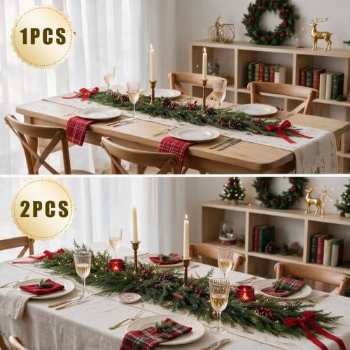 9FT Artificial Christmas Garland for Mantel, Stairs & Entryways