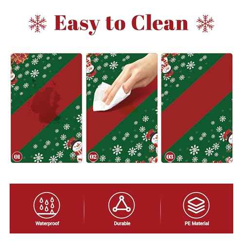 Childom 2 Pack Christmas Tablecloth,Disposable Plastic Tablecloth 54" x 108" Christmas Decorations Xmas Party Supply,Snowman Green Table Cloth,Plastic Table Cover for Indoor,Outside,Home,Dinner,Party