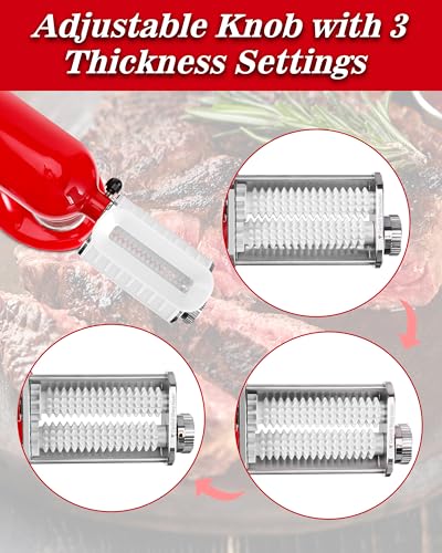 Meat Tenderizer Attachment for KitchenAid & Cuisinart Mixers - 3 Thickness Settings