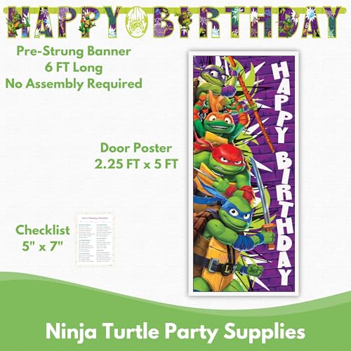 Teenage Mutant Ninja Turtles Party Supplies Set - Plates Napkins Banner & More