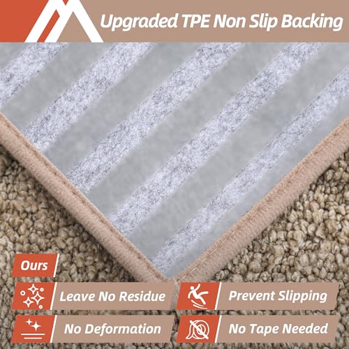 Beige Non-Slip Edging Stair Treads 28x9 Inches, 7-Piece Set