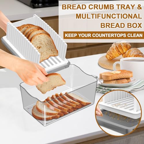 Kiss Core Adjustable Bread Slicer with Bread Box – 2-in-1 Homemade Bread Cutting & Storage Kit