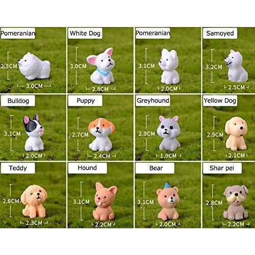12 Pcs Dog Figures for Kids, Animal Toys Set Cake Toppers, Dog Figurines Collection Playset for Christmas Birthday Gift Desk Decorations