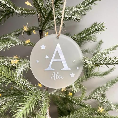 20 PCS Frosted Acrylic Ornament Blanks 3 Inch Acrylic Circles Blanks with Hole, Frosted Glass Ornament for Crafts, Perfect for DIY Christmas Ornaments