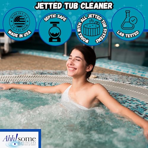 Ahhsome Jetted Tub & Hot Tub Cleaner 128 Fl Oz - 1 Gallon, 64 Uses