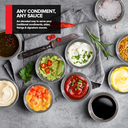 Stock Your Home 120 Pack 1.5 oz Stainless Steel Condiment Cups - Reusable Dipping Saucer Set